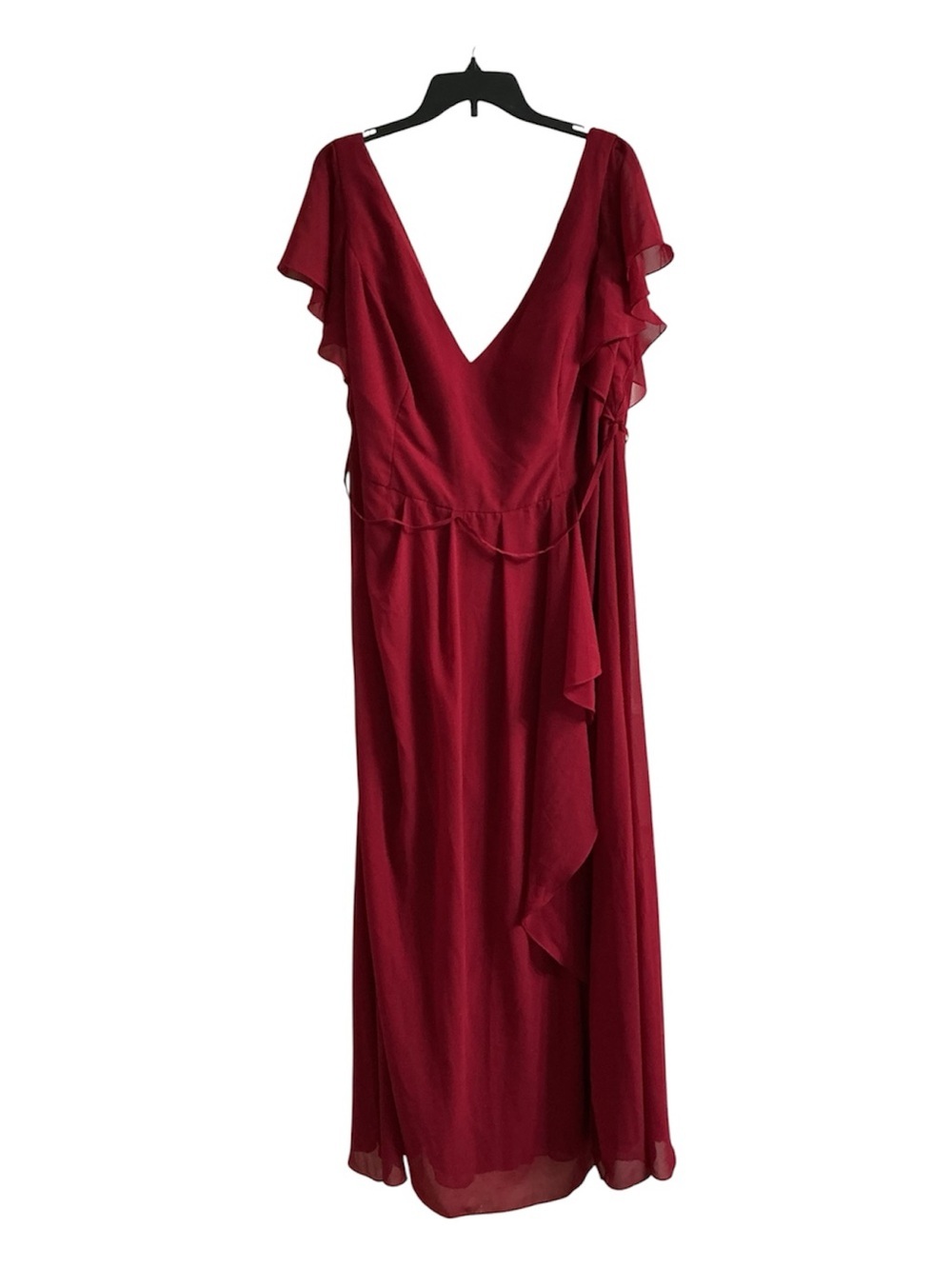 DB Studio David's Bridal Red Ruffle V-Neck Maxi Dress Plus Size 22